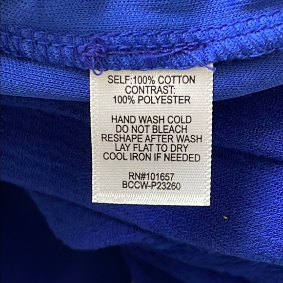 Tresics Luxe Blue summer Pants 100% cotton with Gray Tie Waist - size S,M.L - Picture 4 of 7